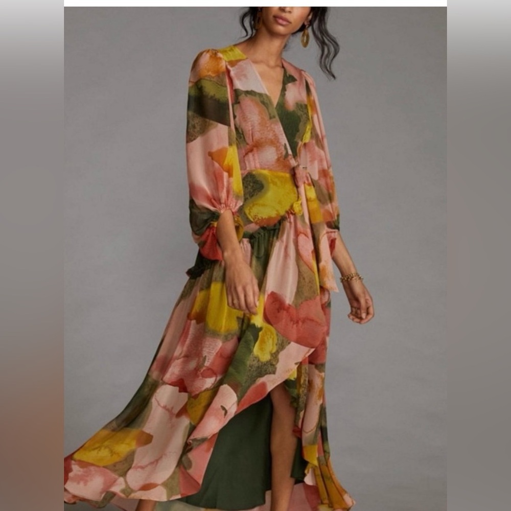 Anthropologie Multicolor High-Low Dress